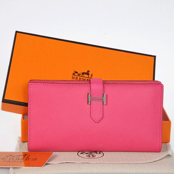 208 Hermes 2 snodata portafoglio in pelle originale a Peach